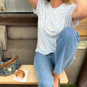 Djerf Avenue Go Slow Tee T-Shirt in Dream Cake - Limited Edition